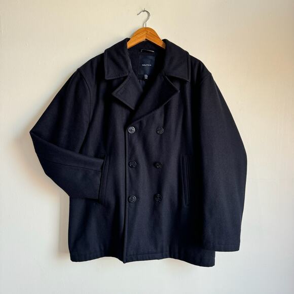 Nautica Other - NAUTICA Men's Wool Blend Navy Pea Coat